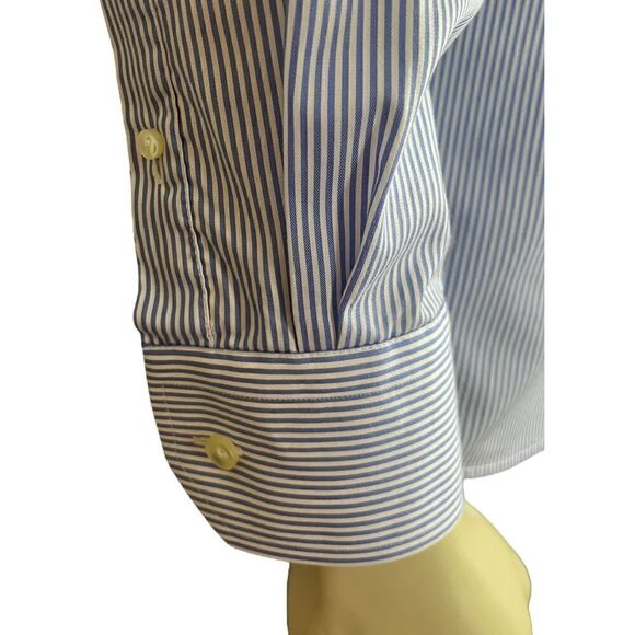 Eton Contemporary Fit Dress Shirt Blue/White Striped Twill Like New Size 41/16 - Picture 6 of 7